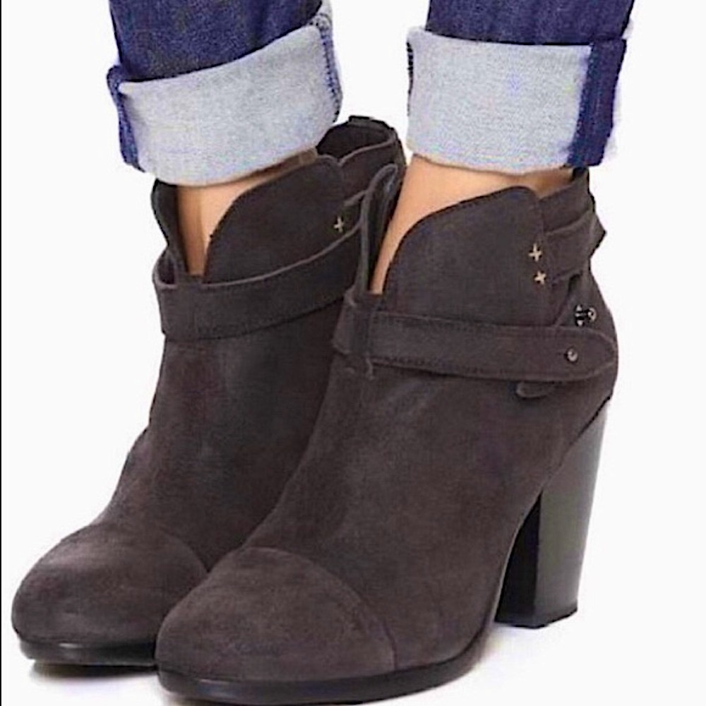 #243 Rag & Bone Soft Black Distressed Boho Leather Heel Boots - Picture 1 of 17